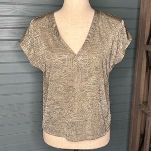 White House Black Market V-Neck Blouse Size Small